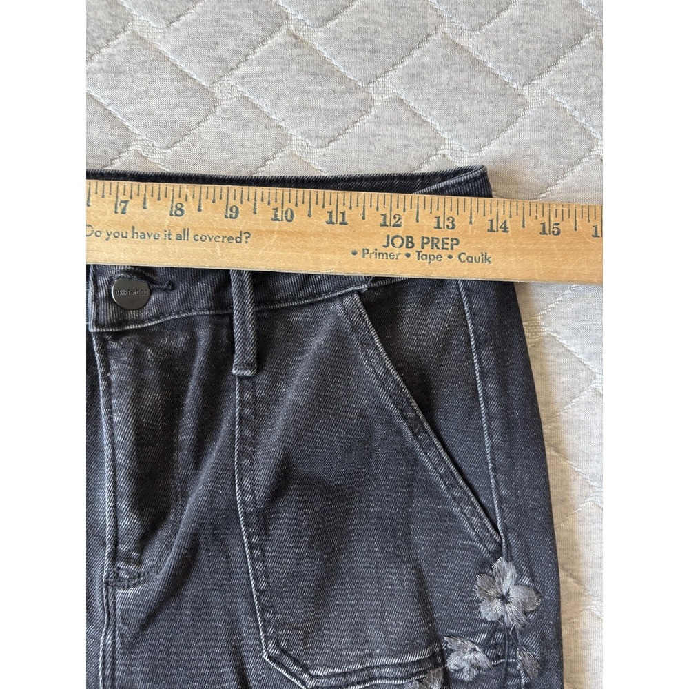Driftwood Farrah Jeans Womens 28 Black Flare Floral Embroidered Denim Boho - Picture 7 of 7